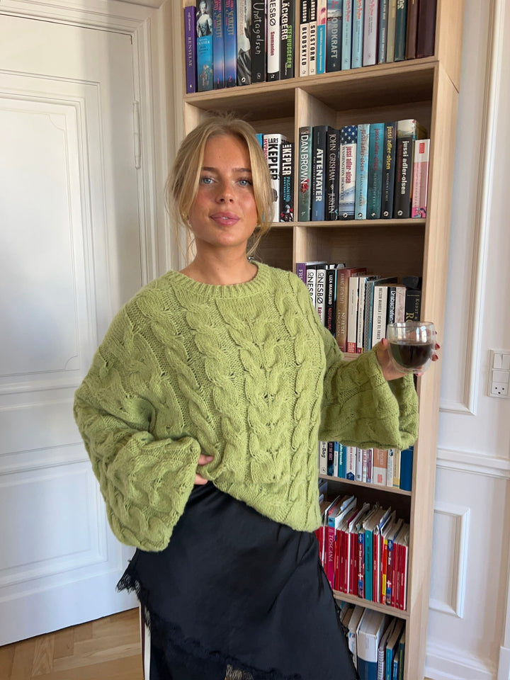 Anora chunky knit sweater - Lime green