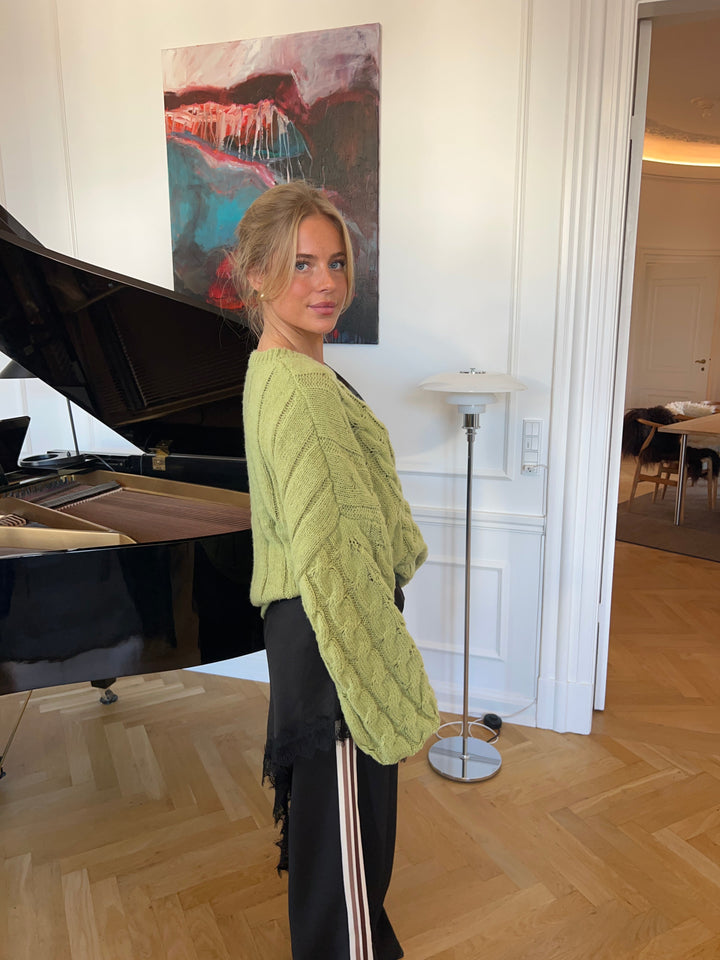 Anora chunky knit sweater - Lime green