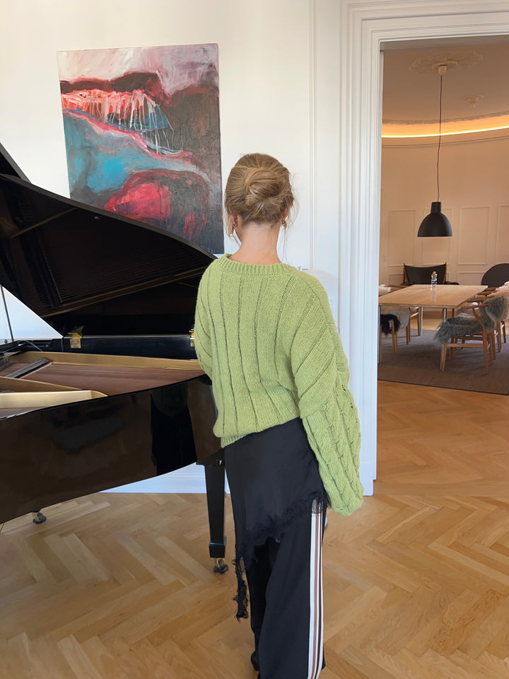 Anora chunky knit sweater - Lime green