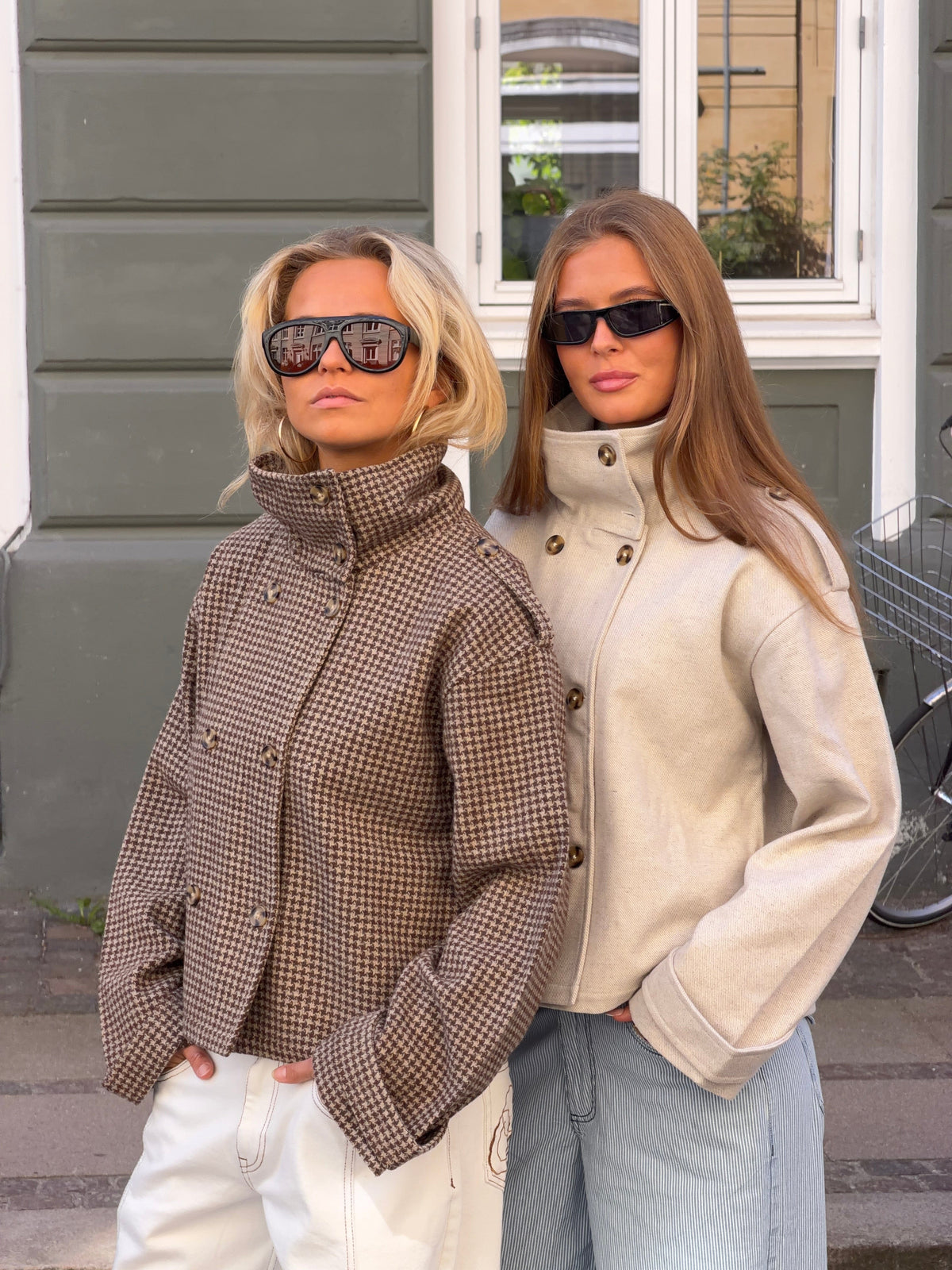 Cleo Funnel Neck Jacket Light Grey