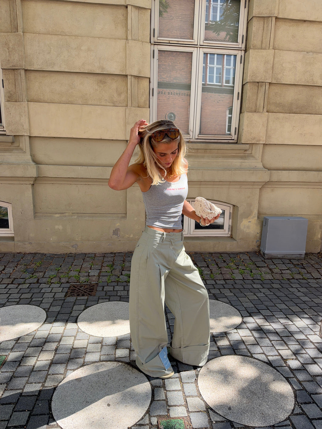 Neva fold up pants - Army green