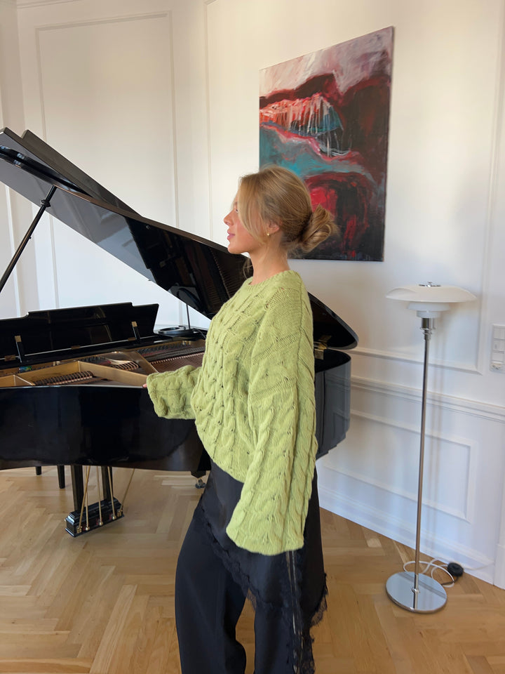 Anora chunky knit sweater - Lime green