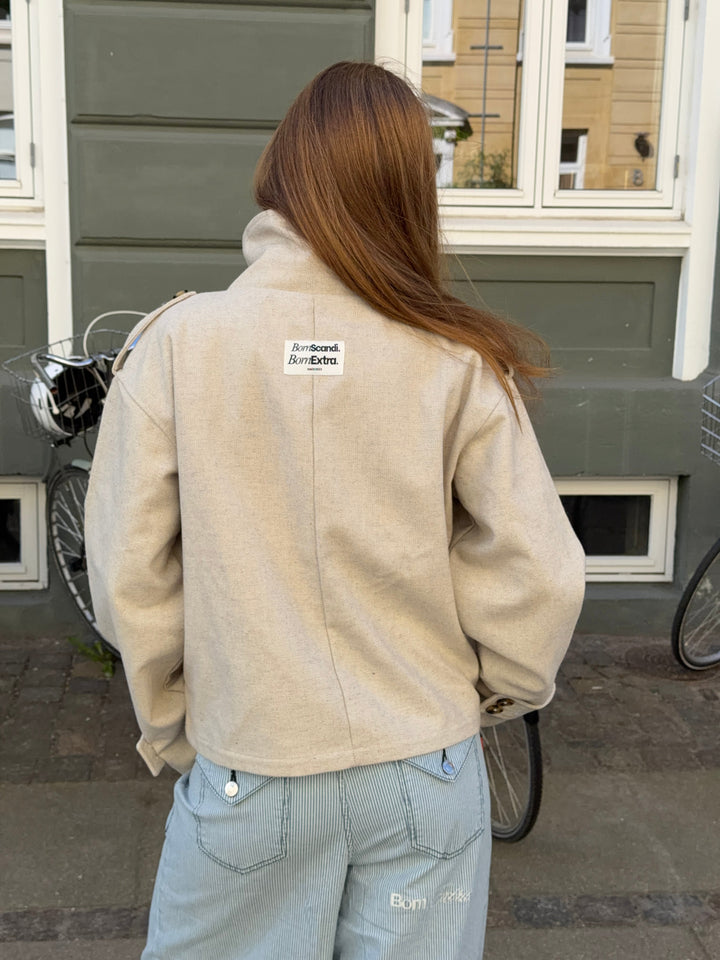 Cleo funnel neck trenchcoat jacket - Light grey