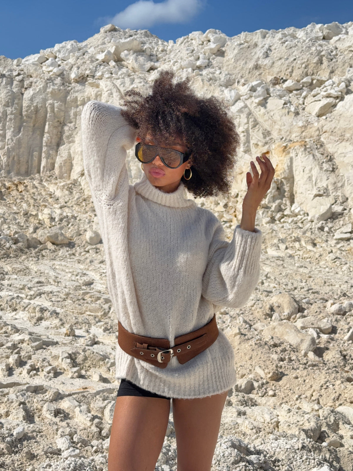 Estelle Eyelet Belt Brown