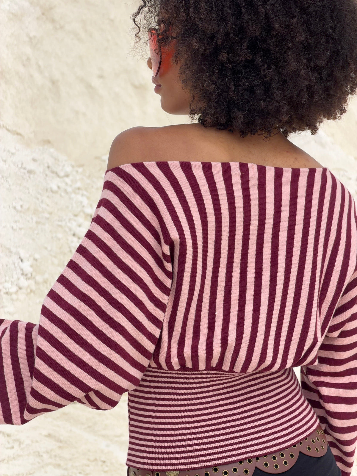 Kamma Striped Knit Rose