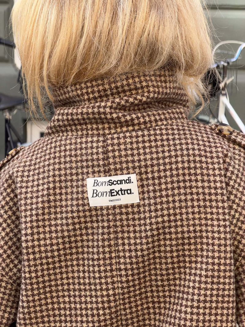 Cleo funnel neck trenchcoat jacket - Brown check