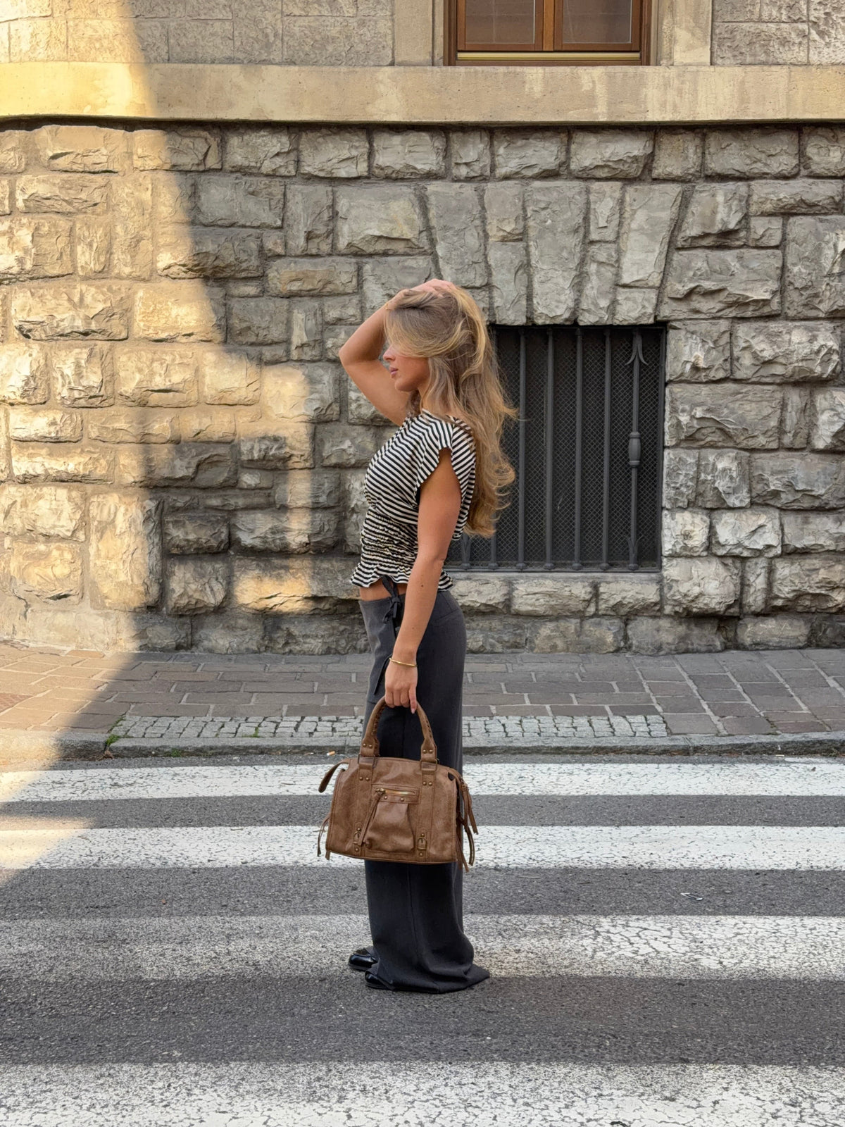 Laura Tie-Waist Suit Pants Grey