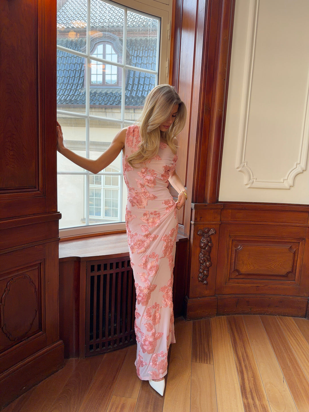 Kivo maxi mesh dress - Pink