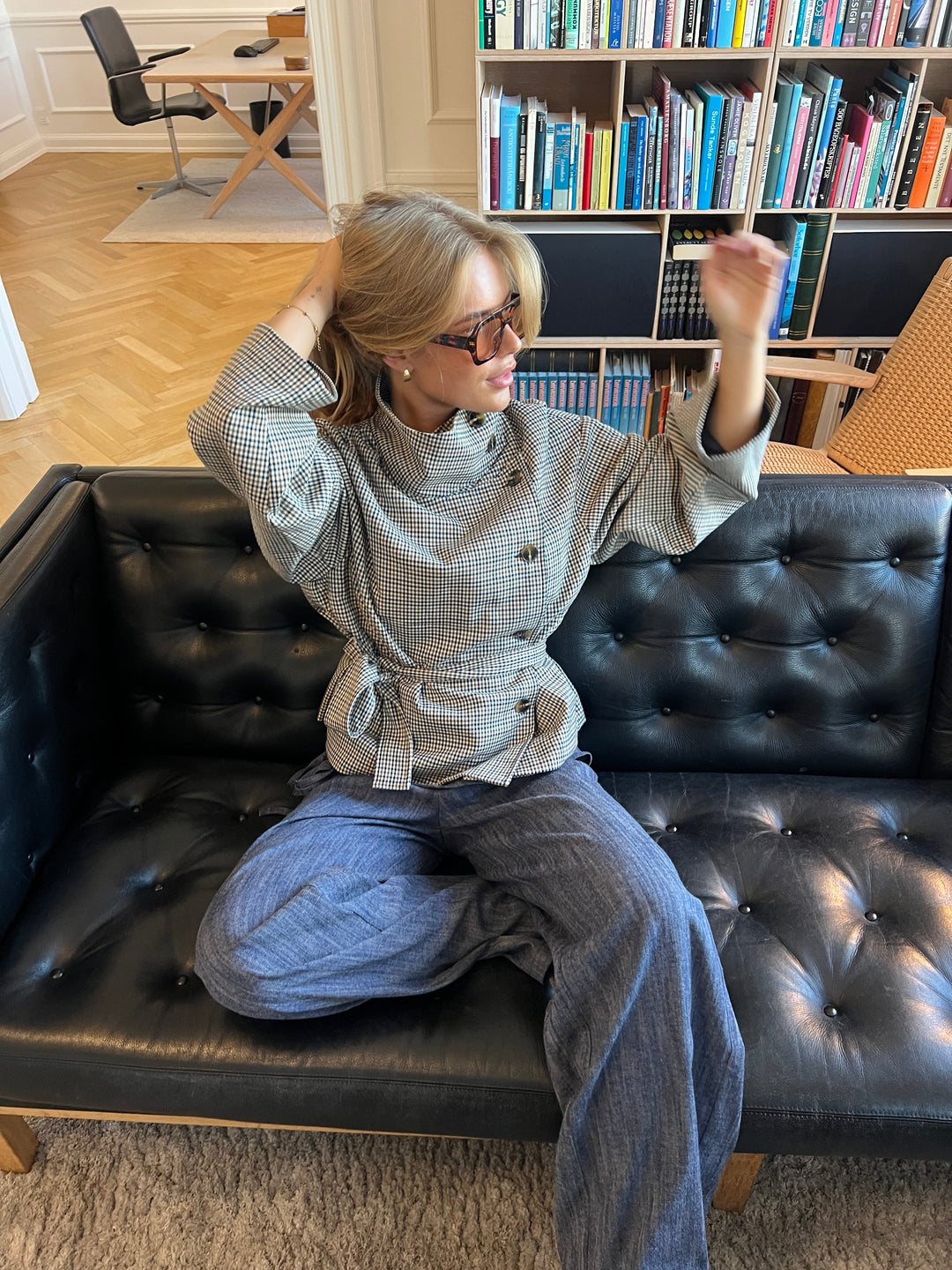 Liana tie detail denim jeans - Medium blue