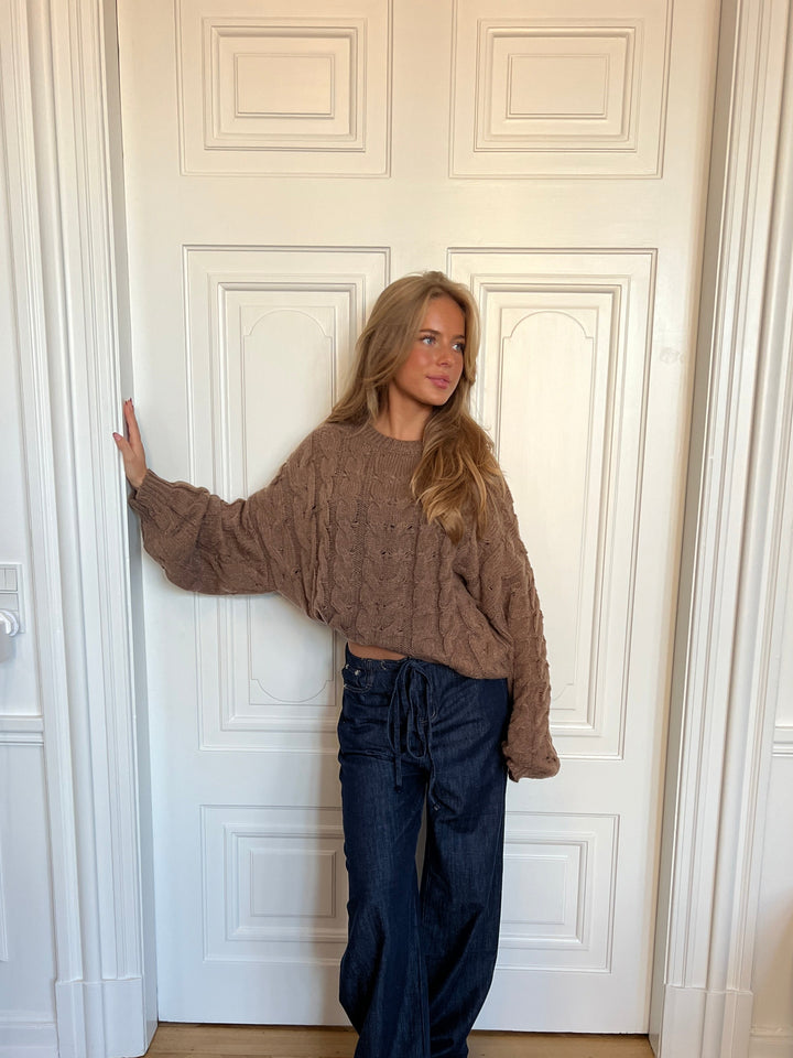 Anora chunky knit sweater - Brown