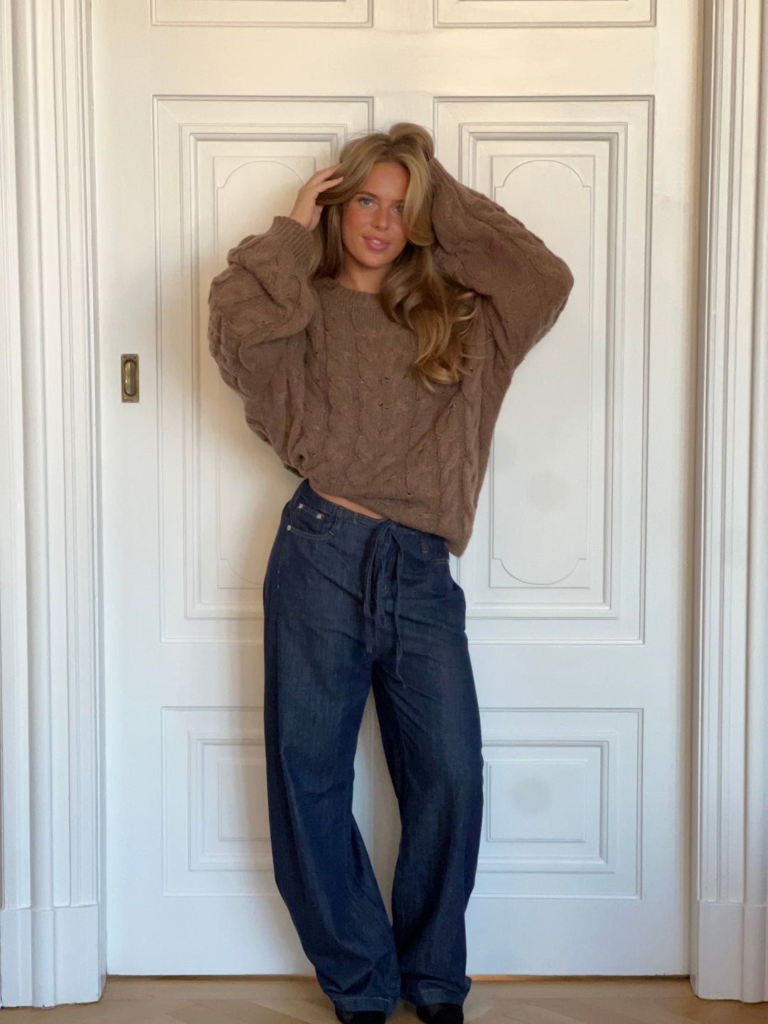 Anora chunky knit sweater - Brown