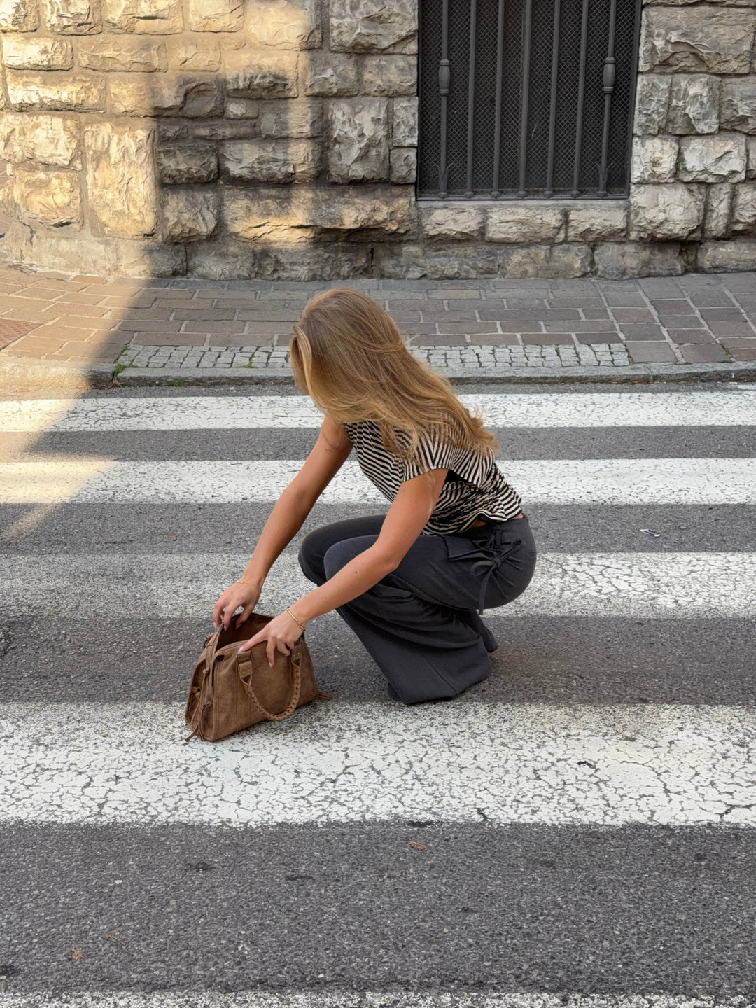 Laura tie-waist suit pants - Melange grey