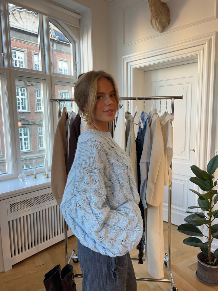 Anora chunky knit sweater - Light blue