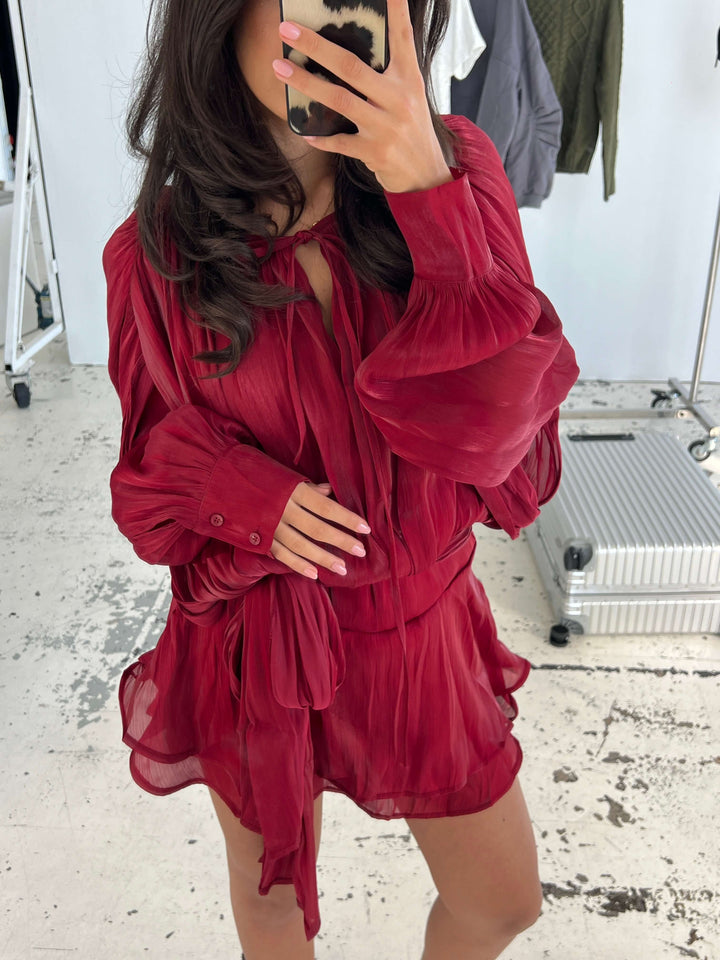 Kalia mini dress - Dark red