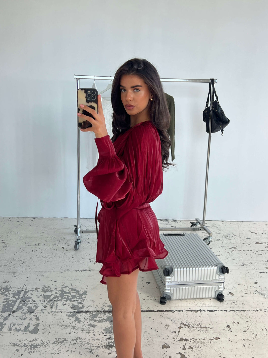 Kalia mini dress - Dark red