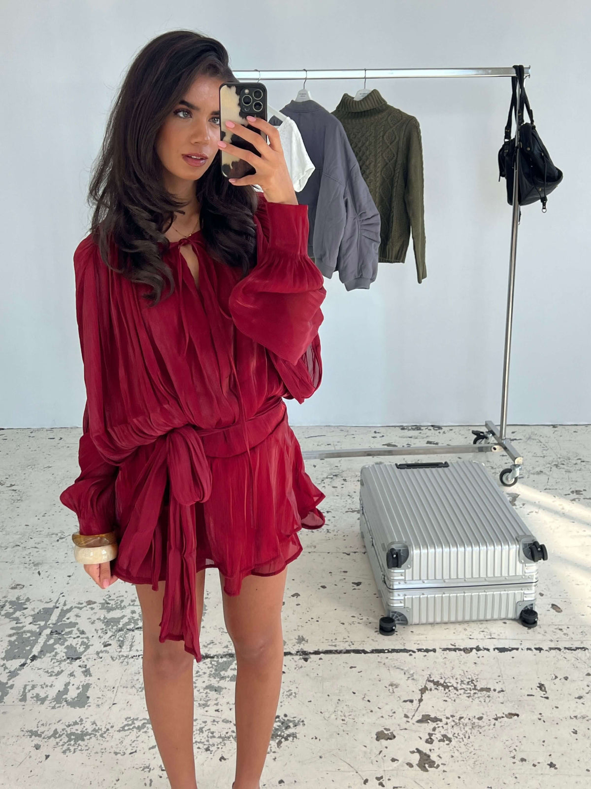 Kalia Mini Dress Dark Red