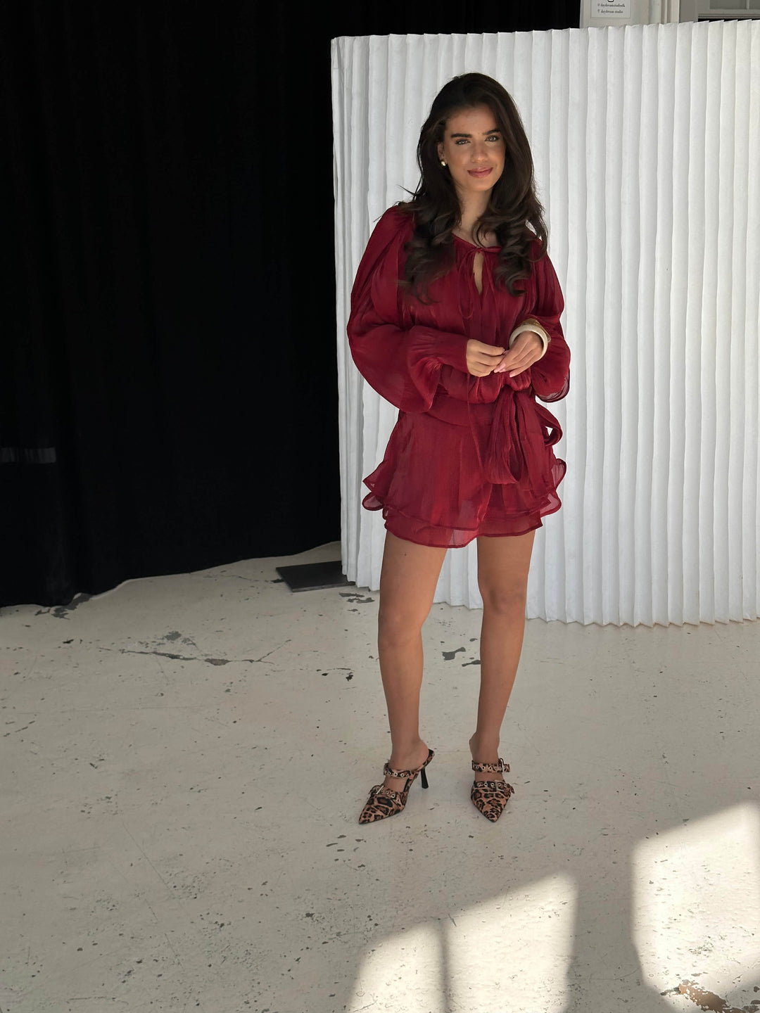 Kalia mini dress - Dark red