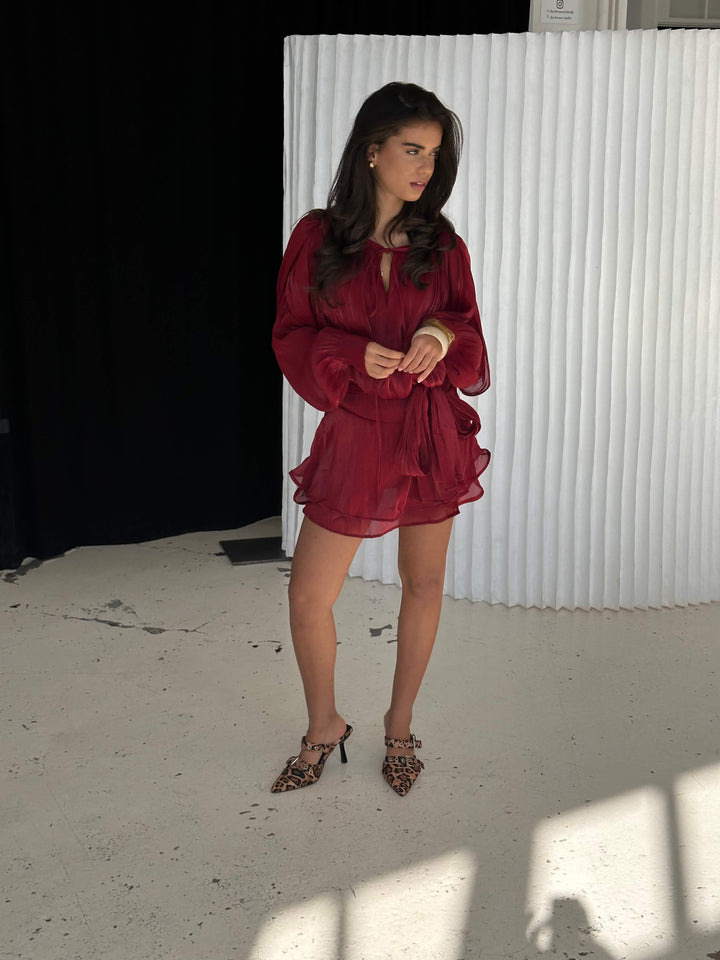Kalia mini dress - Dark red