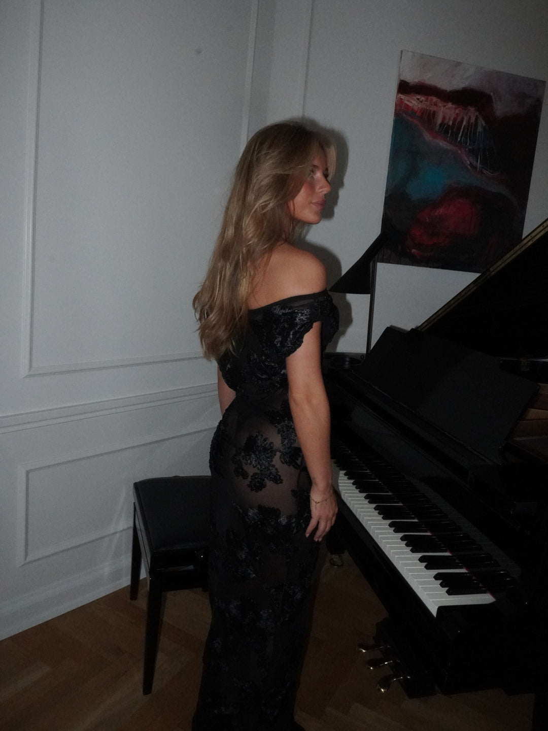 Kivo maxi mesh dress - Black