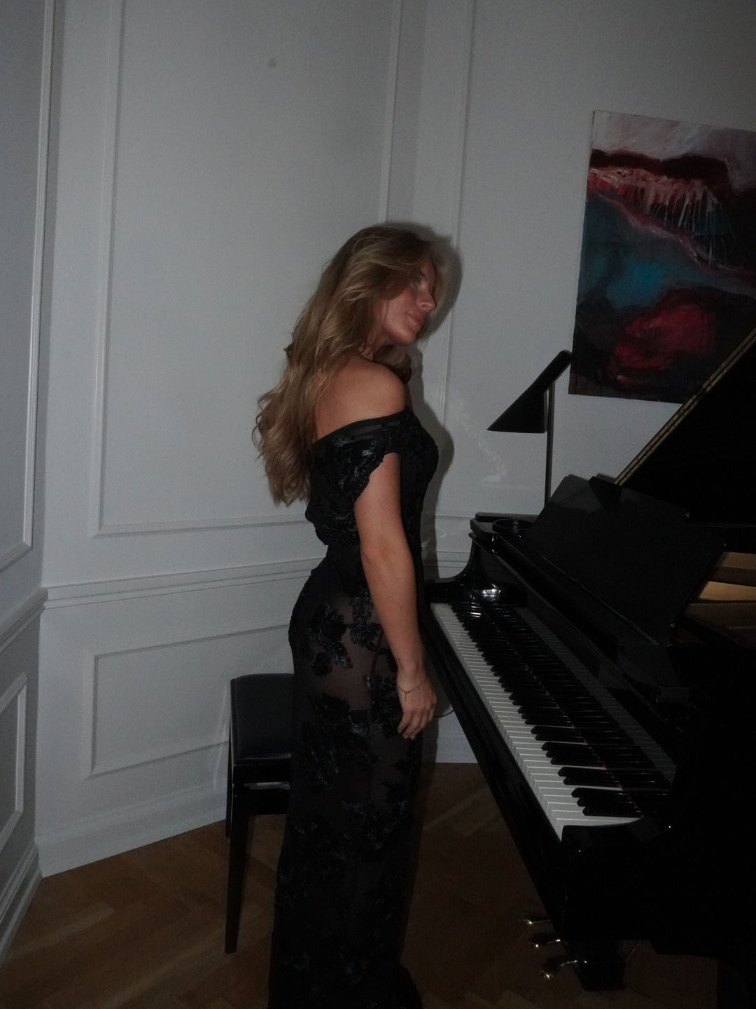 Kivo maxi mesh dress - Black