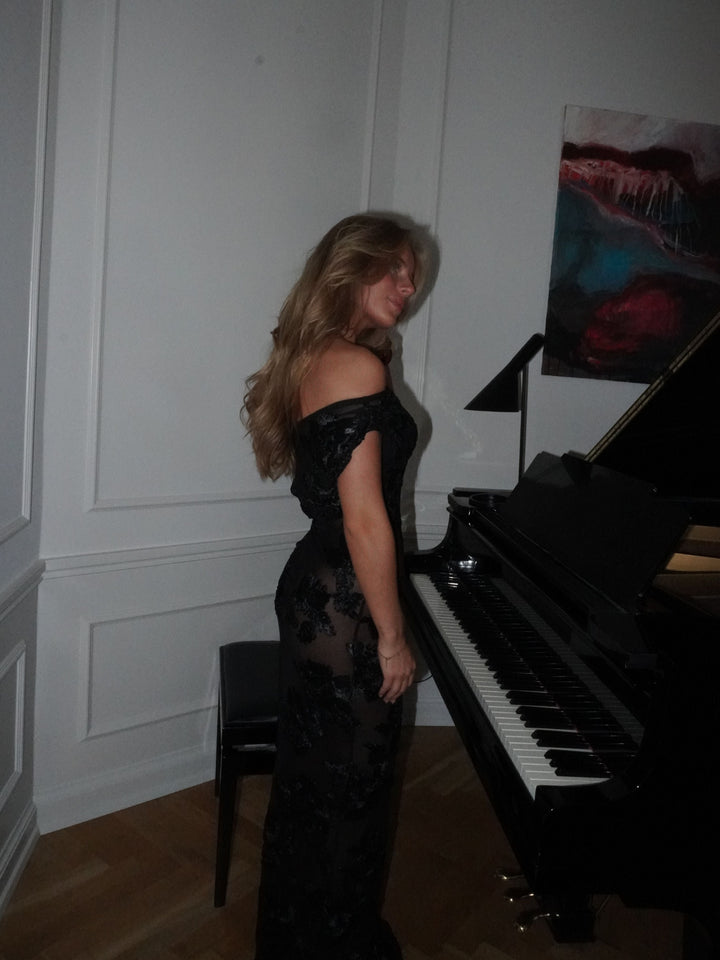 Kivo maxi mesh dress - Black