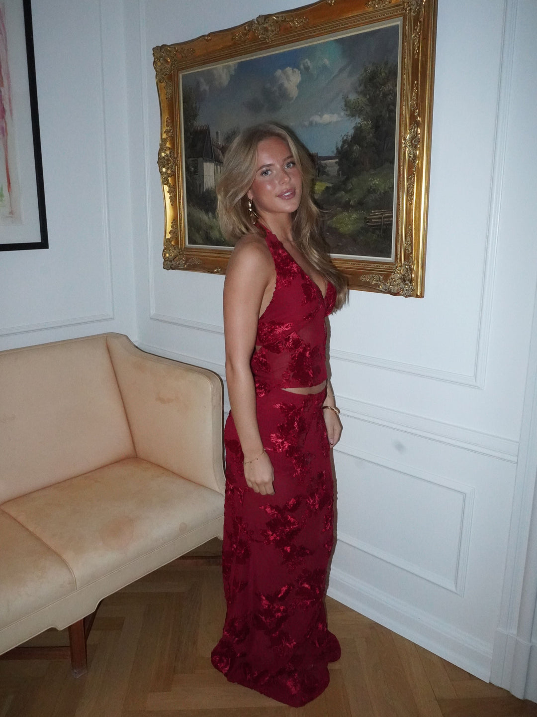 Kivo maxi mesh skirt - Red