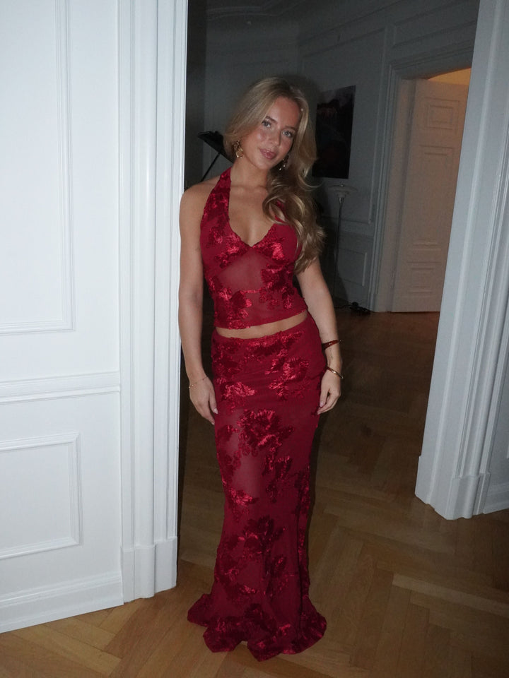 Kivo maxi mesh skirt - Red