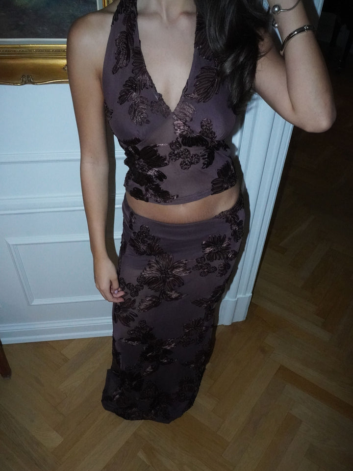 Kivo maxi mesh skirt - Brown