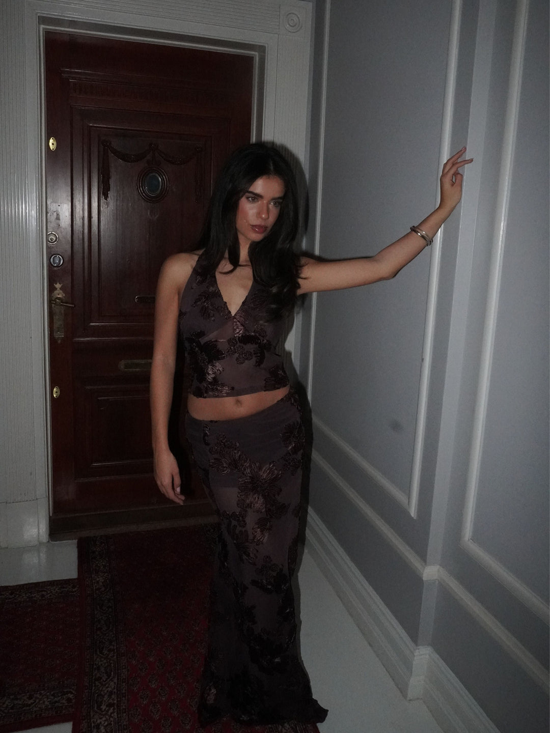 Kivo maxi mesh skirt - Brown