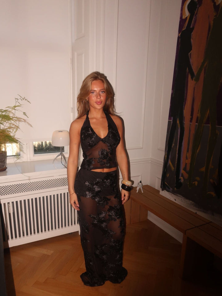 Kivo maxi mesh skirt - Black
