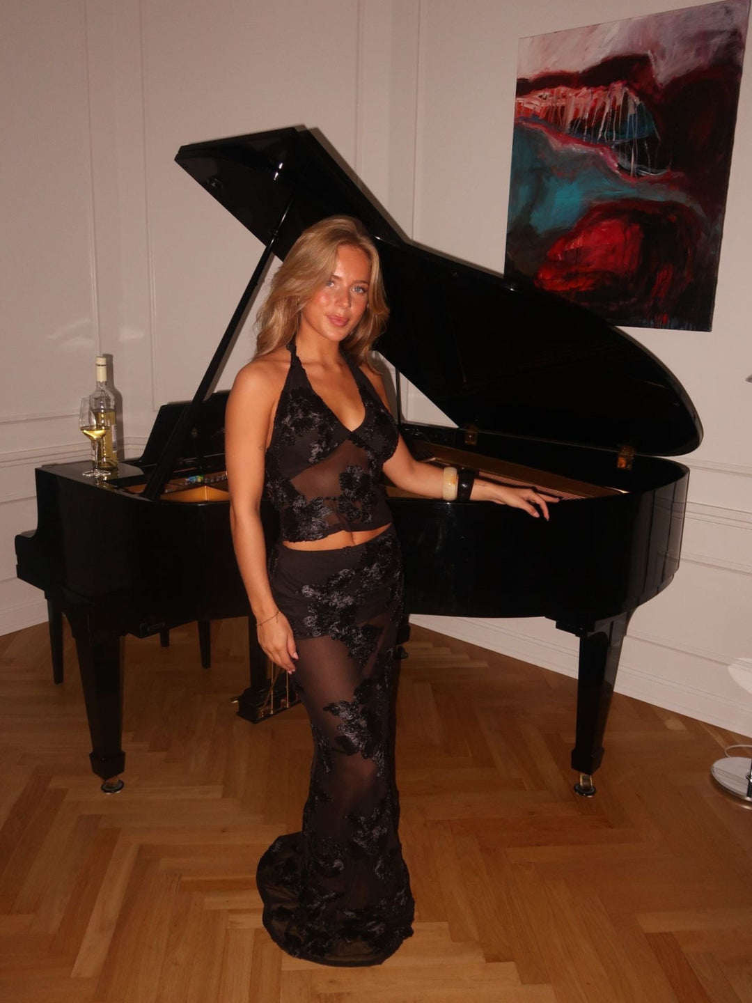 Kivo maxi mesh skirt - Black