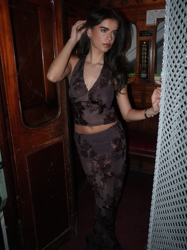 Kivo maxi mesh skirt - Brown