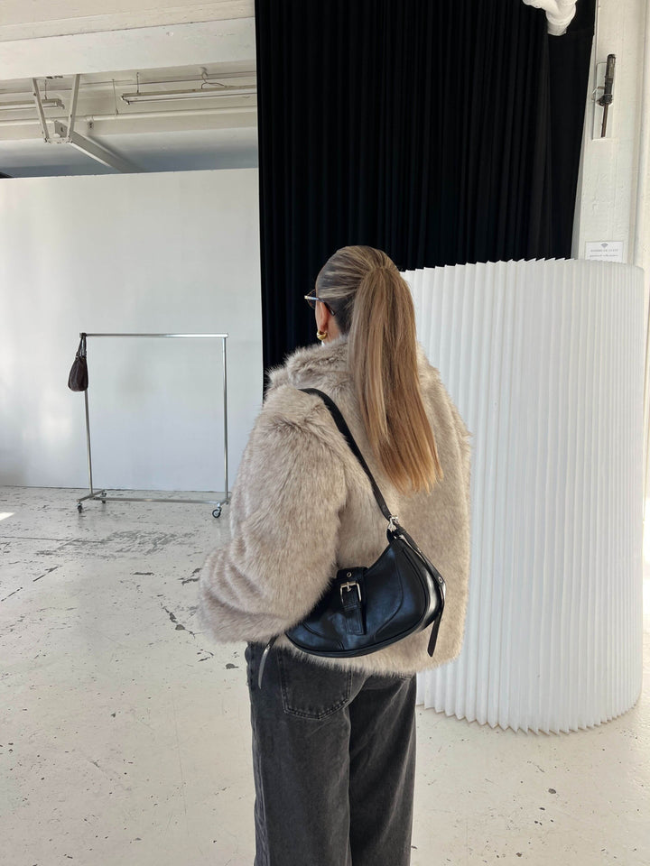 Liva fur jacket - Beige melange