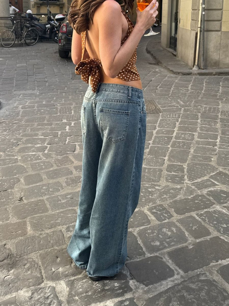 Maddy low waisted jeans - Medium blue
