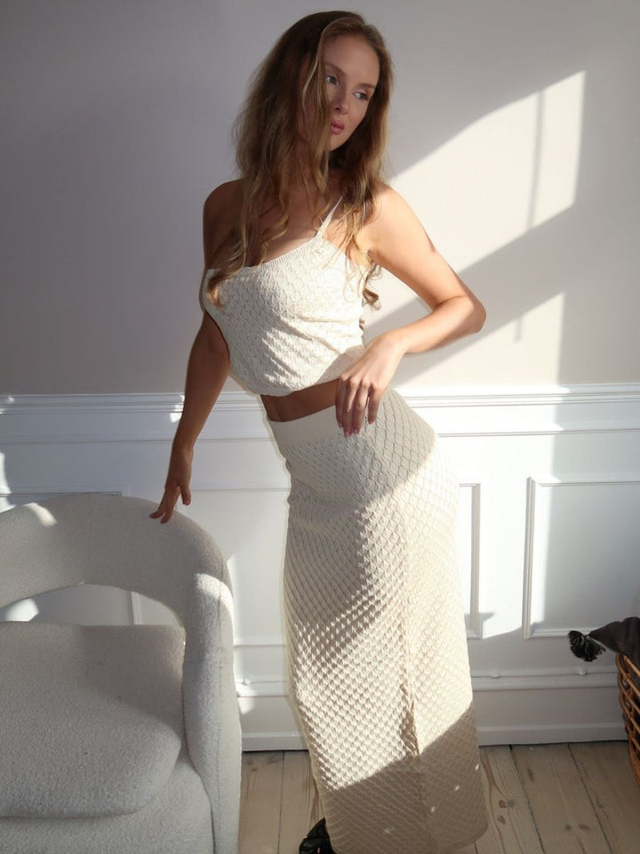 Maddy knitted skirt - Cream white