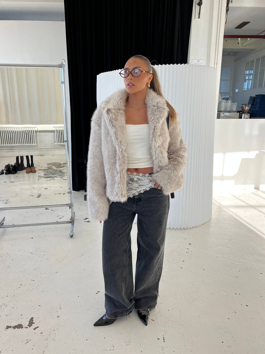 Marly lace scarf - White