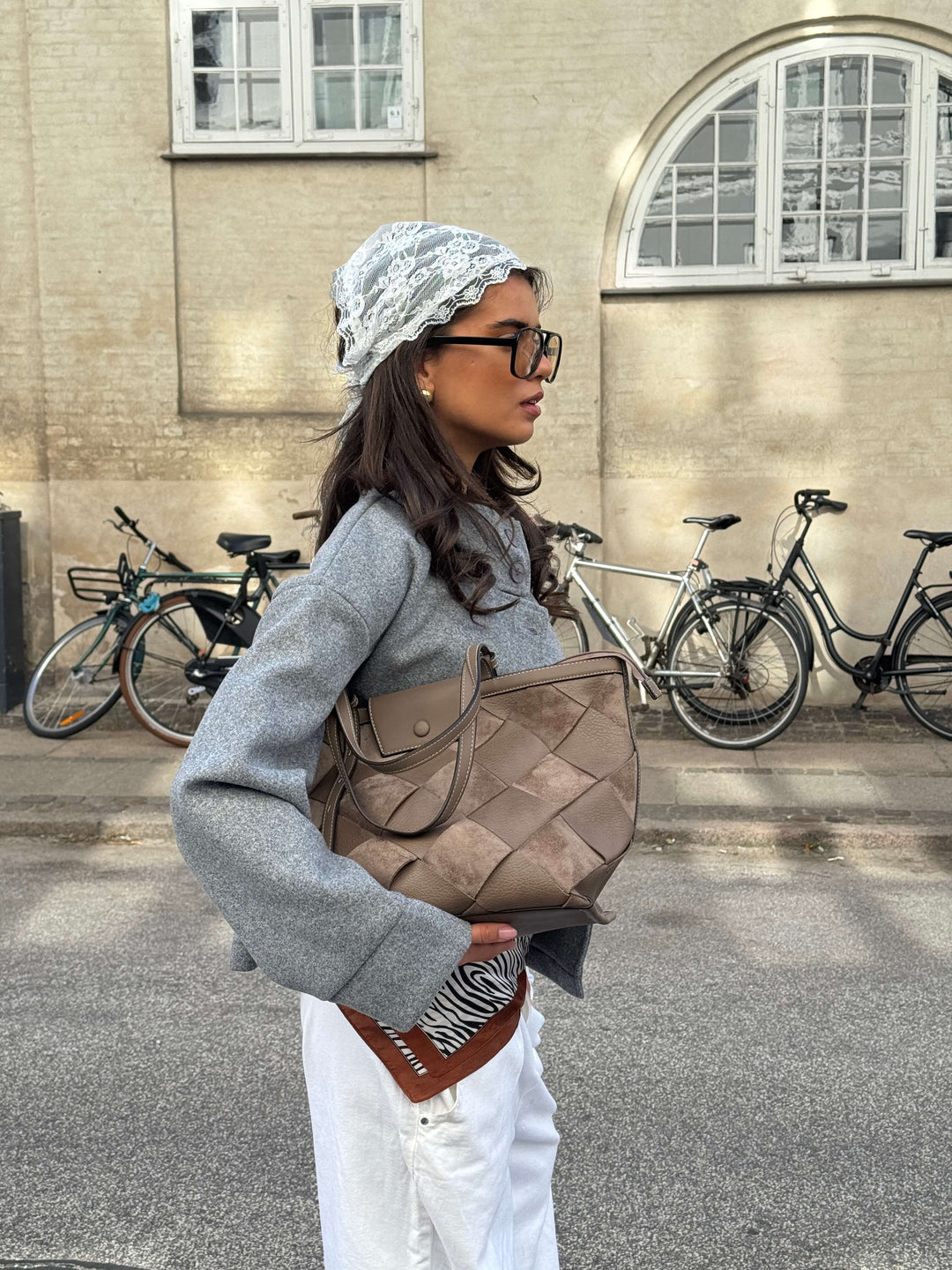 Marly lace scarf - White