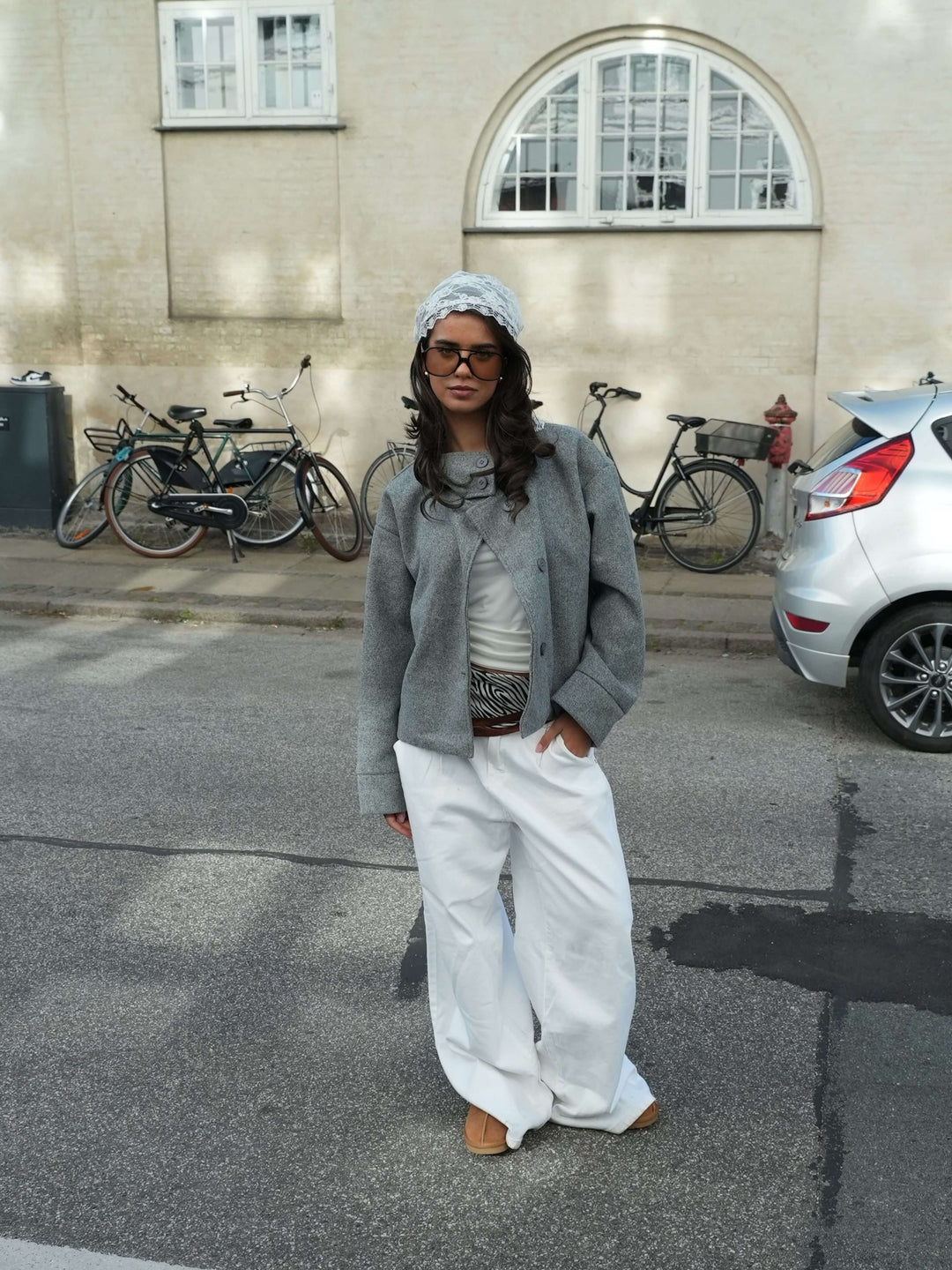 Marly lace scarf - White