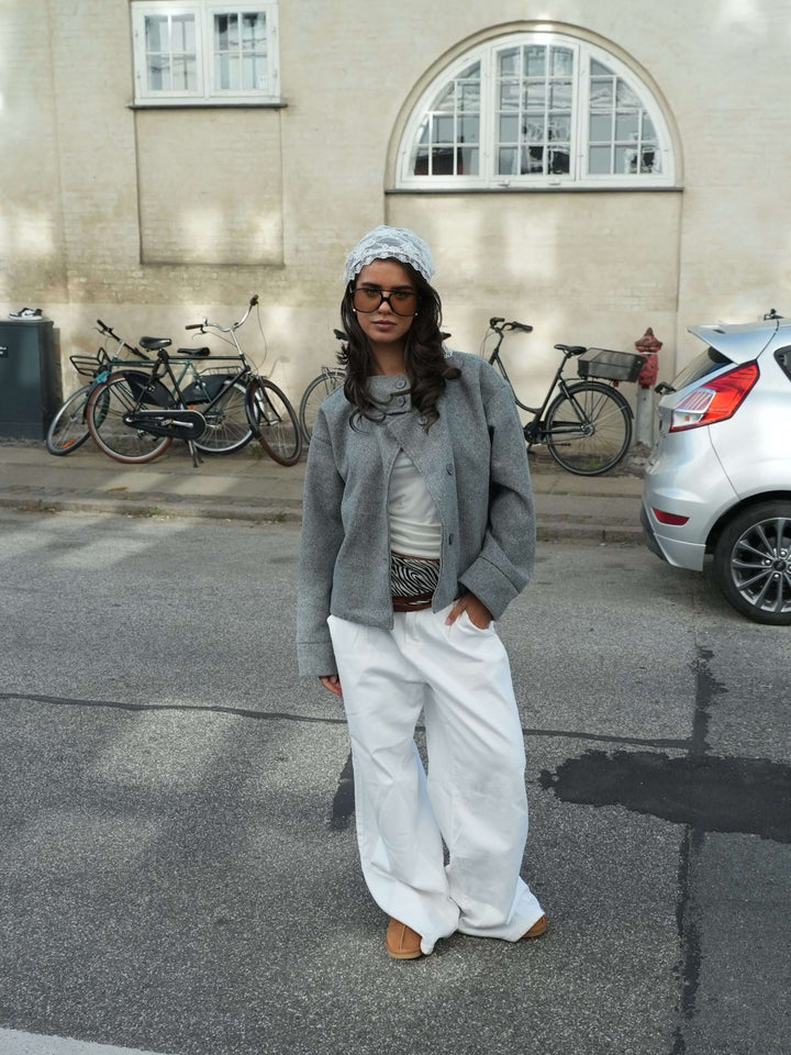 Marly lace scarf - White