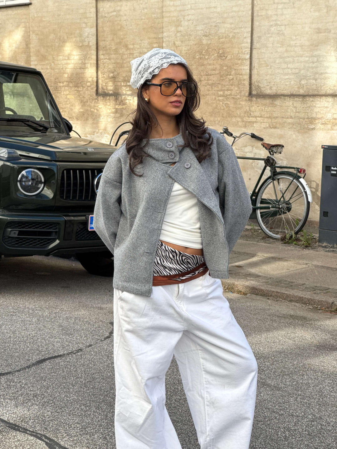 Marly lace scarf - White