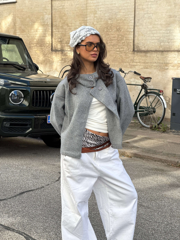 Marly lace scarf - White