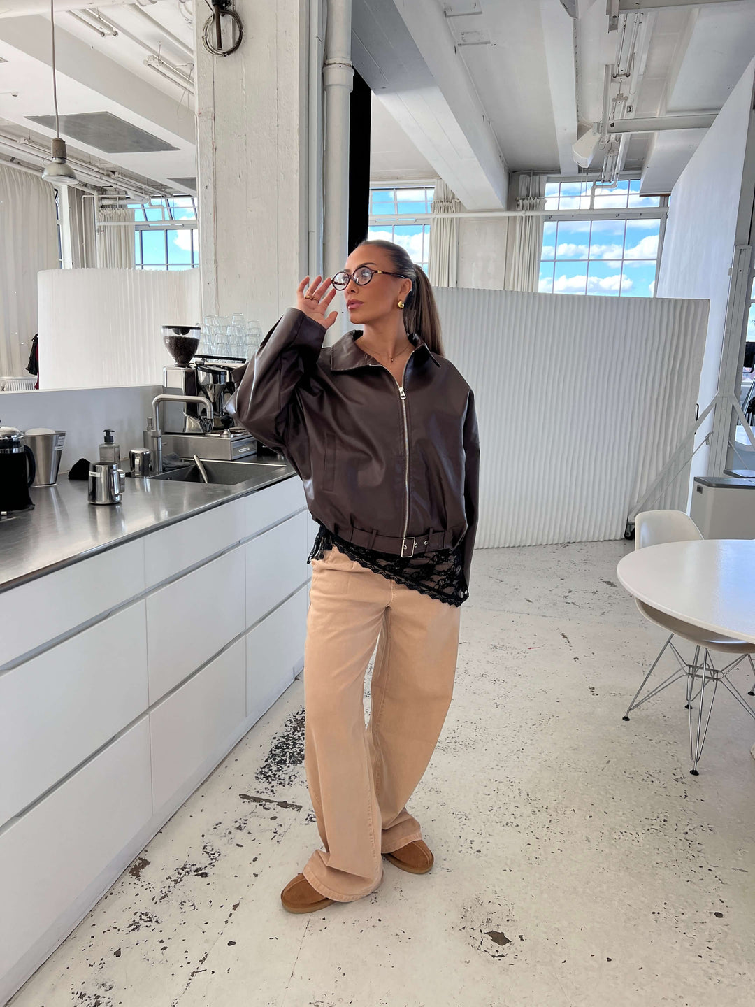 Marly lace scarf - Black