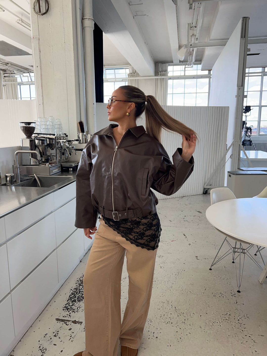 Marly lace scarf - Black