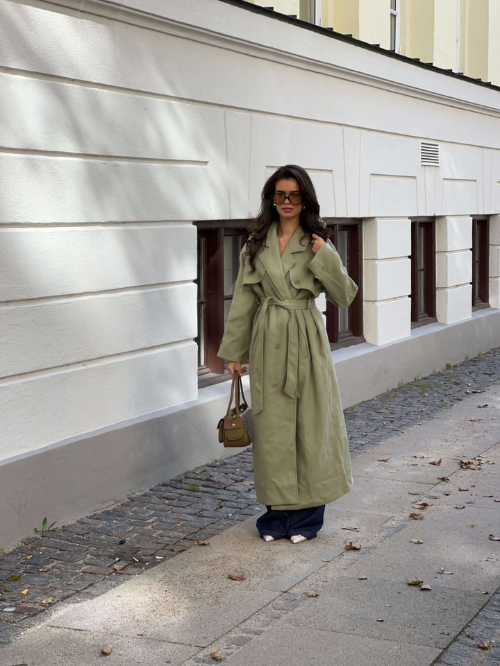 Mynte maxi coat - Lime green