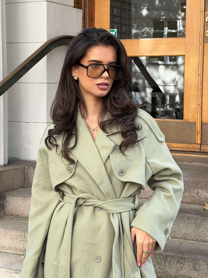 Mynte maxi coat - Lime green