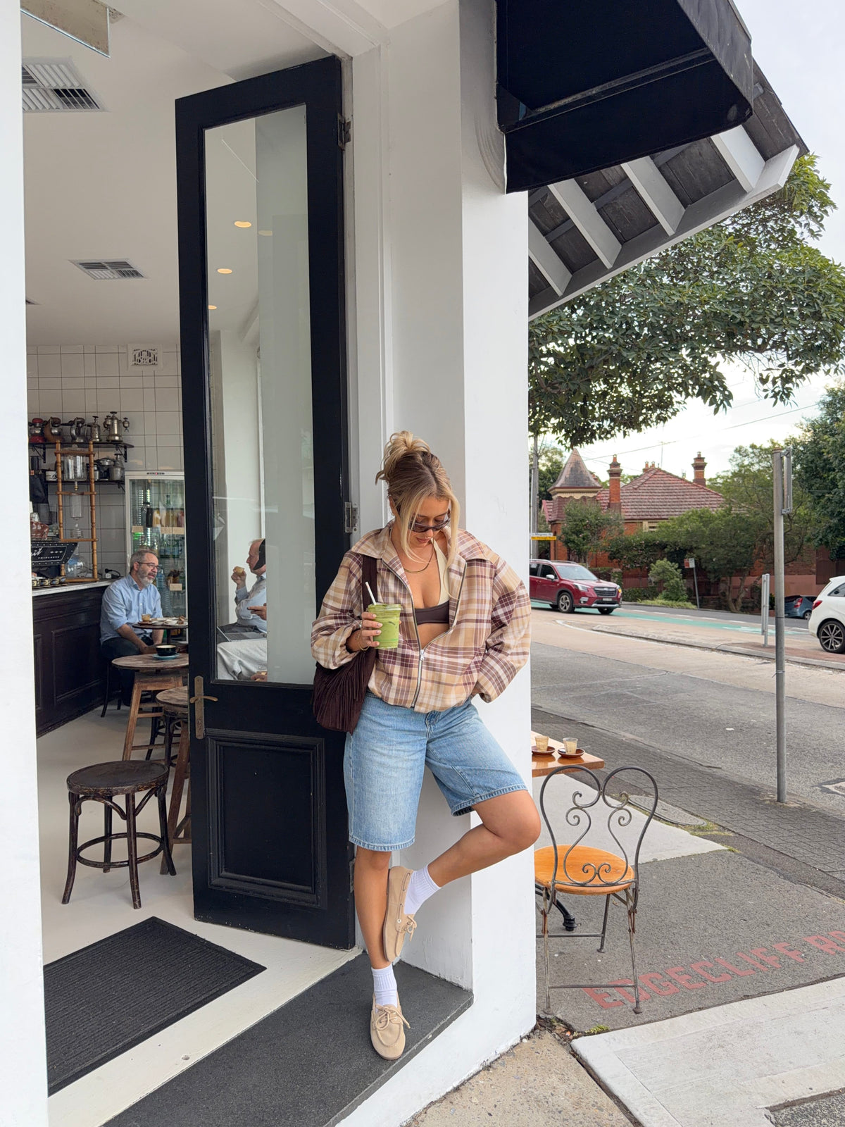 Elin Checked Jacket Brown