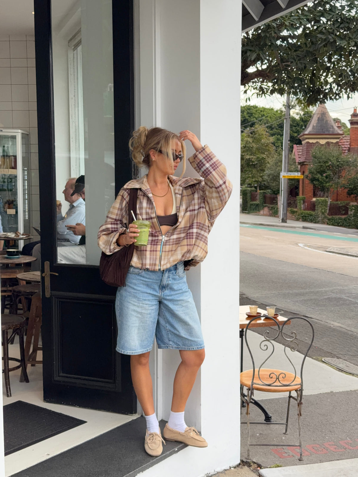 Elin Checked Jacket Brown