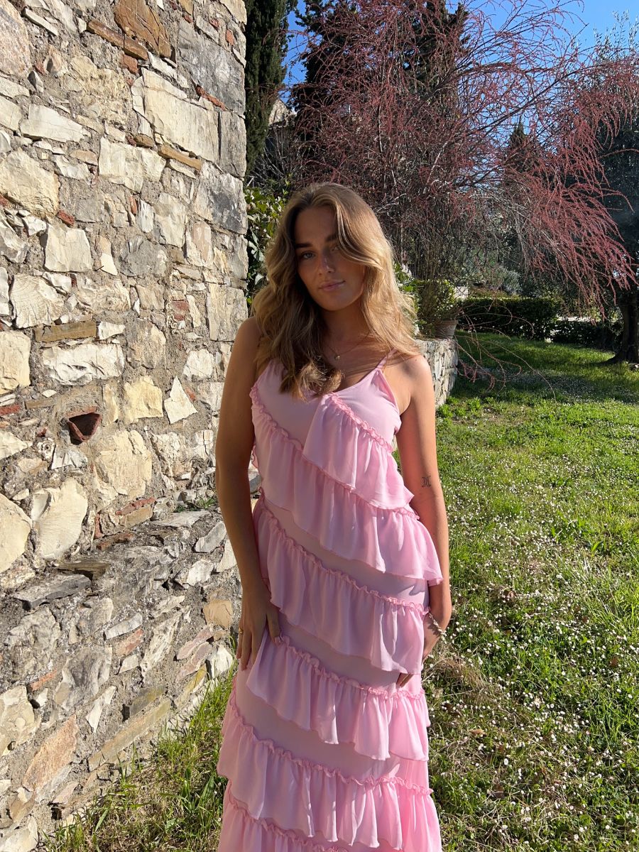 Rie maxi ruffle dress - Light pink AYA-S Worldwide Rie maxi ruffle dress - Light pink AYA-S Worldwide