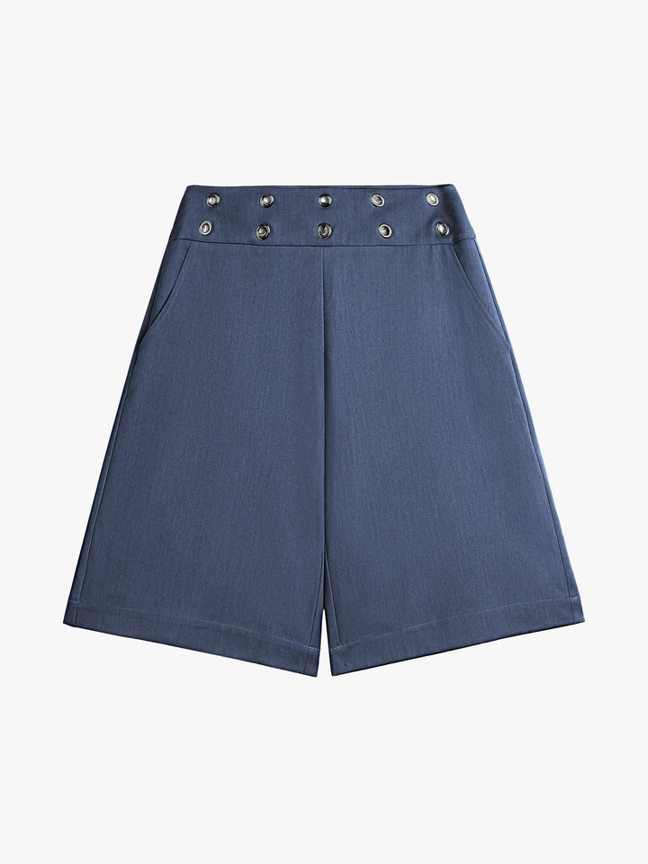 Lara Eyelet Shorts Blue
