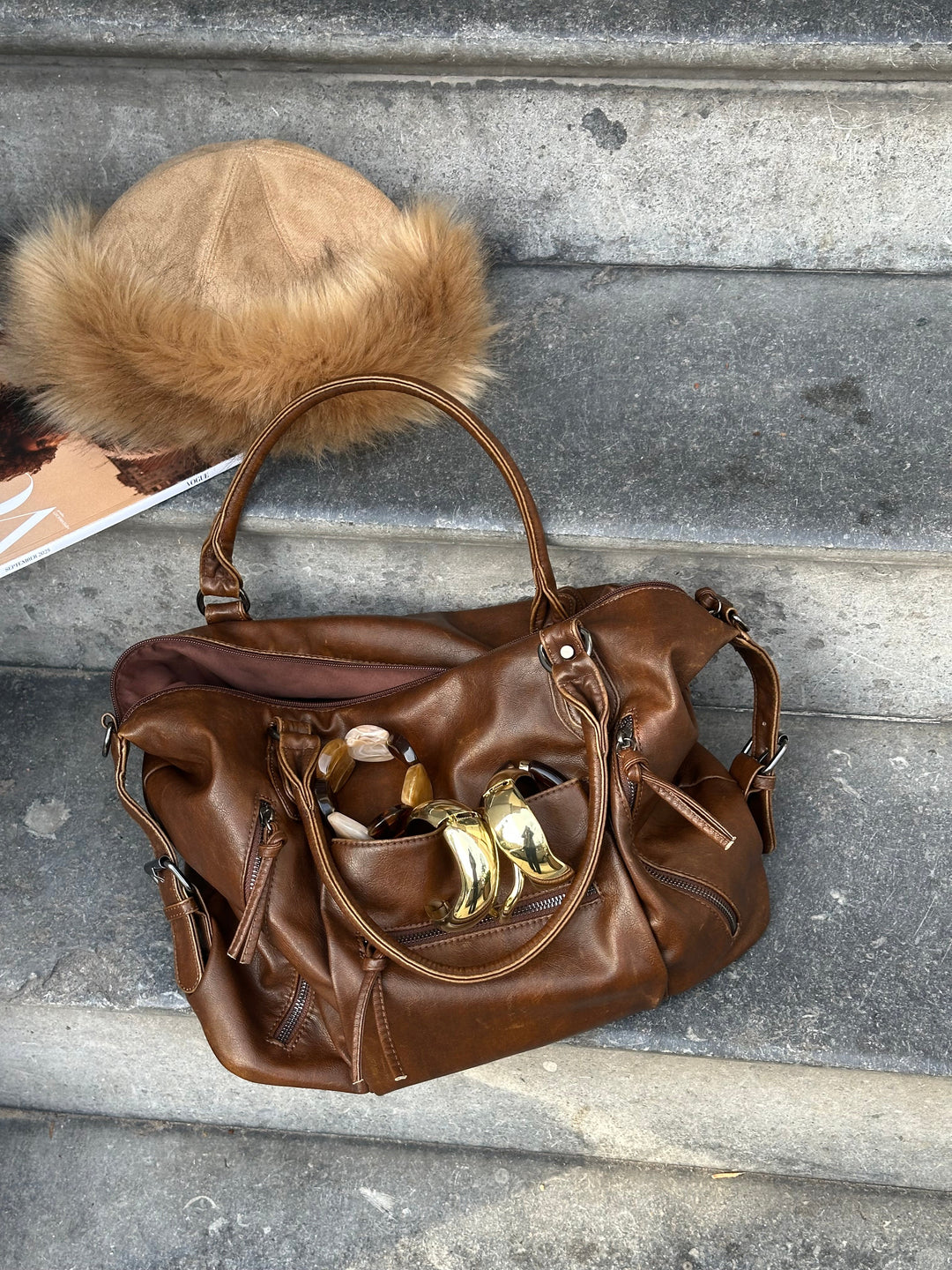 Aria shearling hat - Beige